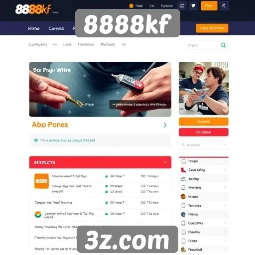 Análise da interface do site 8888kf